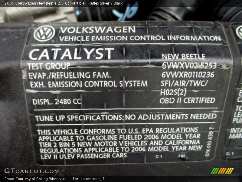 Reflex Silver / Black 2006 Volkswagen New Beetle 2.5 Convertible