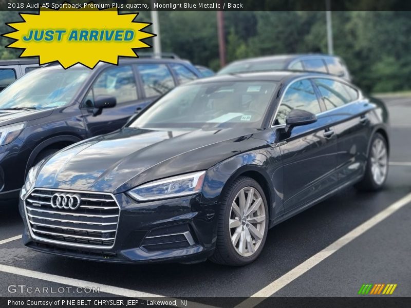 Moonlight Blue Metallic / Black 2018 Audi A5 Sportback Premium Plus quattro