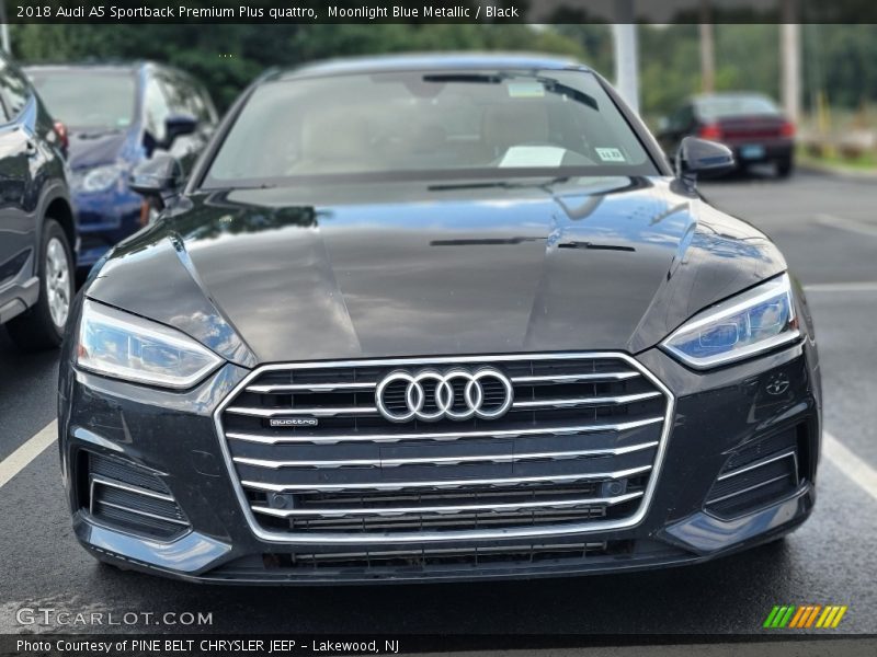 Moonlight Blue Metallic / Black 2018 Audi A5 Sportback Premium Plus quattro