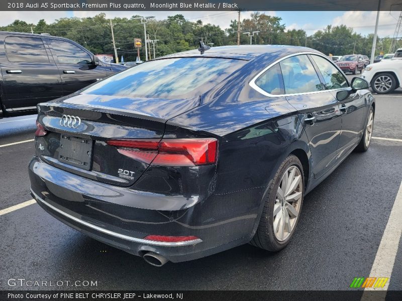 Moonlight Blue Metallic / Black 2018 Audi A5 Sportback Premium Plus quattro