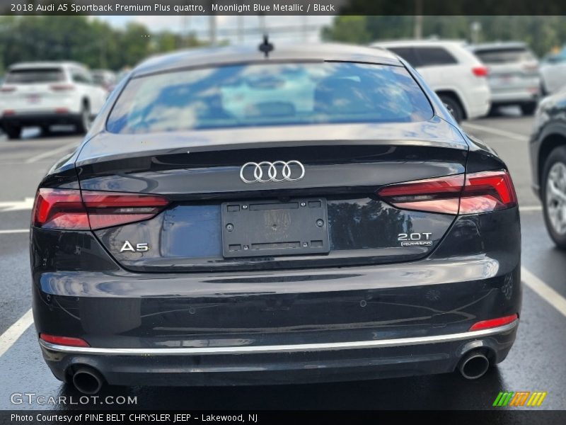 Moonlight Blue Metallic / Black 2018 Audi A5 Sportback Premium Plus quattro