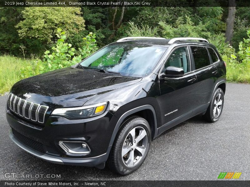 Diamond Black Crystal Pearl / Black/Ski Grey 2019 Jeep Cherokee Limited 4x4