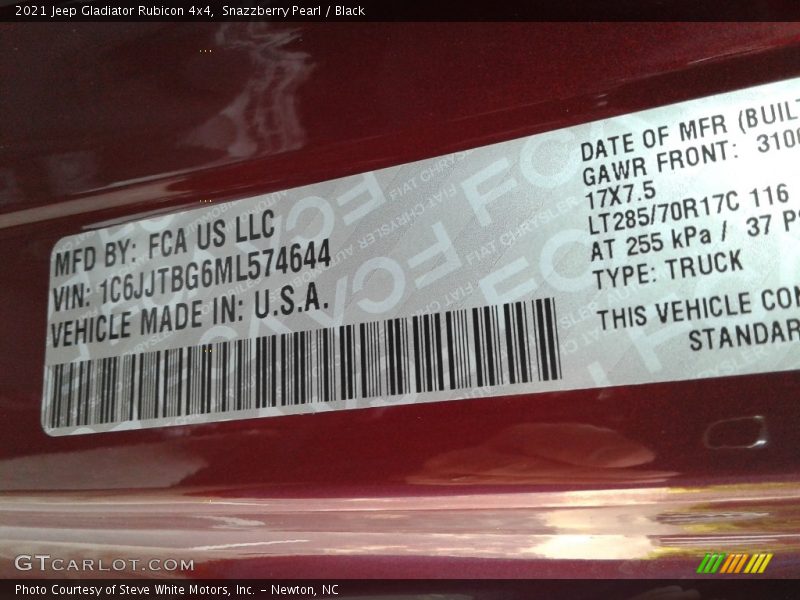 Snazzberry Pearl / Black 2021 Jeep Gladiator Rubicon 4x4