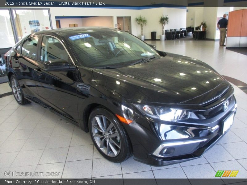 Crystal Black Pearl / Black 2019 Honda Civic EX Sedan