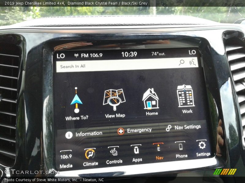 Diamond Black Crystal Pearl / Black/Ski Grey 2019 Jeep Cherokee Limited 4x4