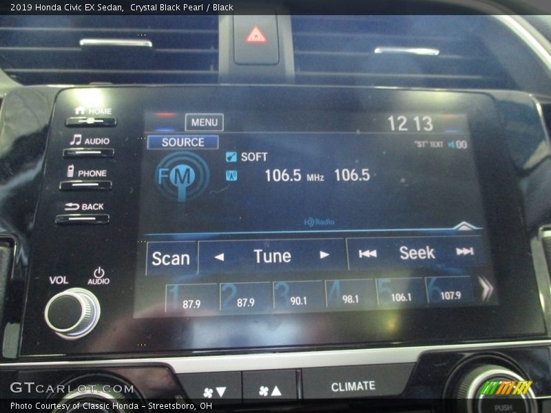 Crystal Black Pearl / Black 2019 Honda Civic EX Sedan