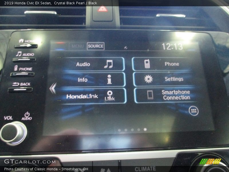 Crystal Black Pearl / Black 2019 Honda Civic EX Sedan