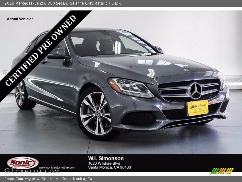 Selenite Grey Metallic / Black 2018 Mercedes-Benz C 300 Sedan
