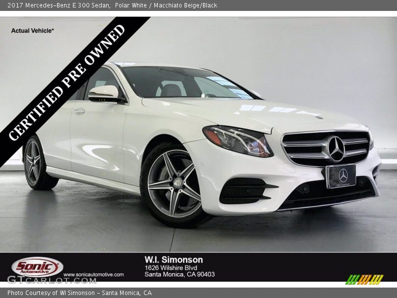 Polar White / Macchiato Beige/Black 2017 Mercedes-Benz E 300 Sedan