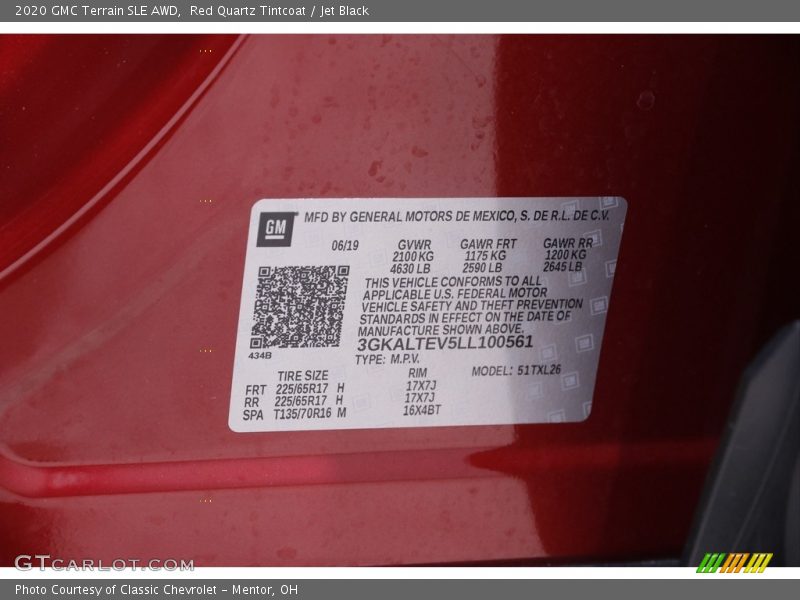 Red Quartz Tintcoat / Jet Black 2020 GMC Terrain SLE AWD