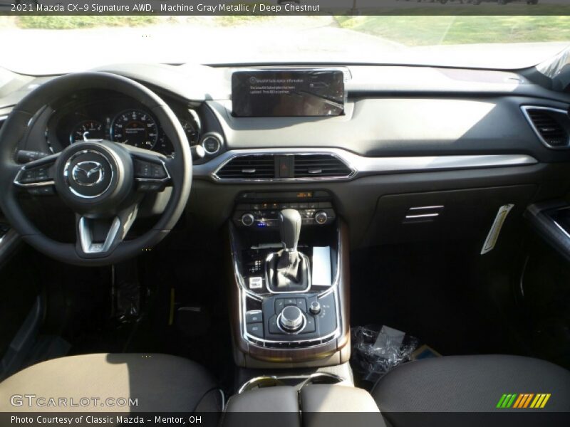Machine Gray Metallic / Deep Chestnut 2021 Mazda CX-9 Signature AWD