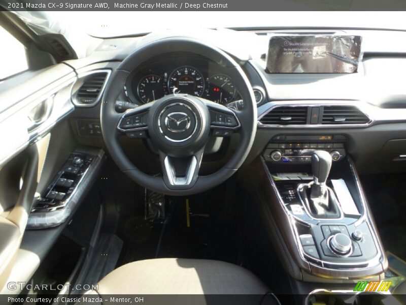 Machine Gray Metallic / Deep Chestnut 2021 Mazda CX-9 Signature AWD