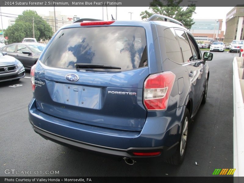 Marine Blue Pearl / Platinum 2014 Subaru Forester 2.5i Premium