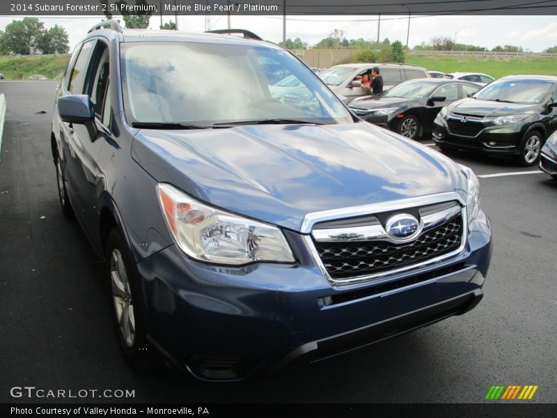 Marine Blue Pearl / Platinum 2014 Subaru Forester 2.5i Premium