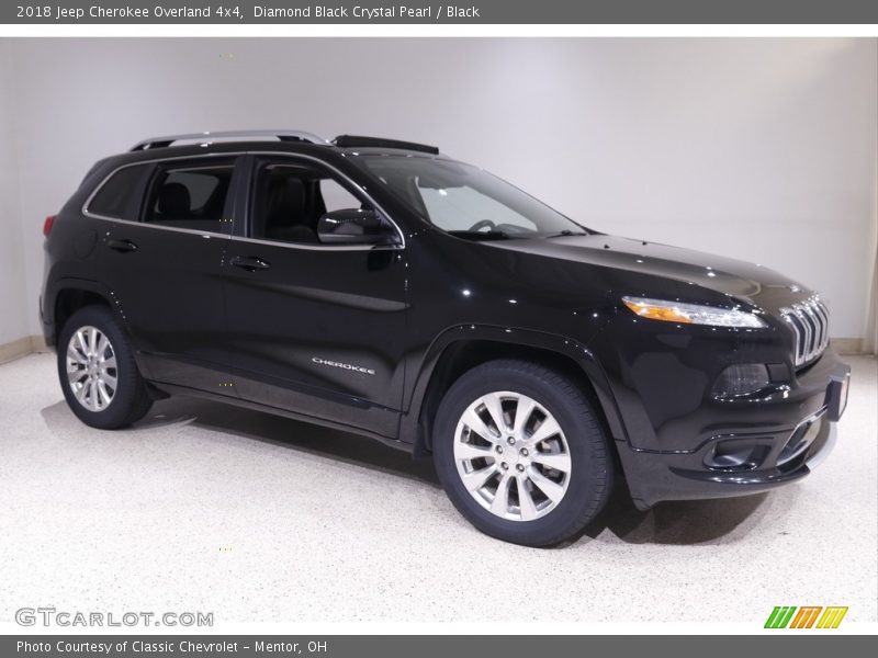 Diamond Black Crystal Pearl / Black 2018 Jeep Cherokee Overland 4x4