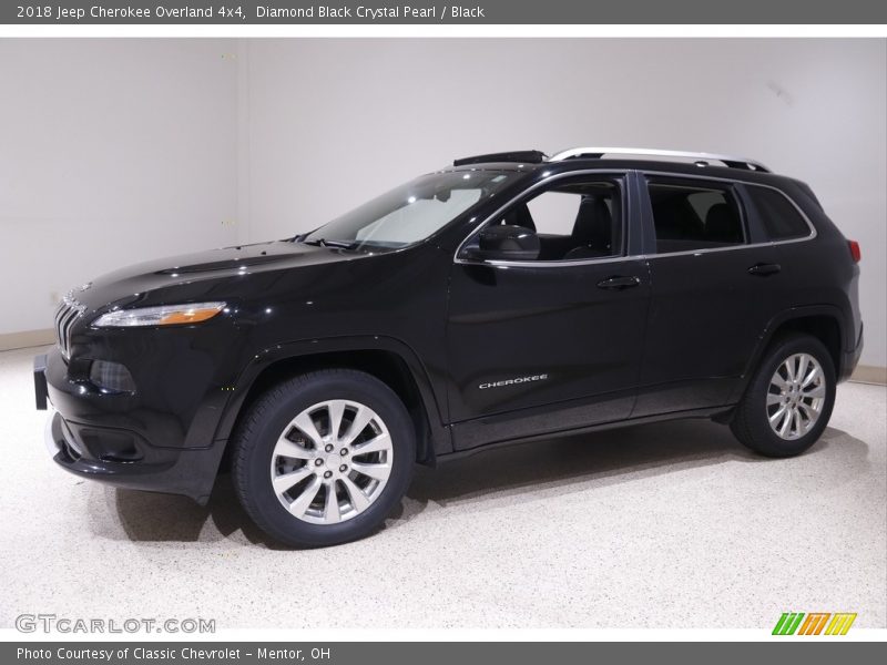Diamond Black Crystal Pearl / Black 2018 Jeep Cherokee Overland 4x4
