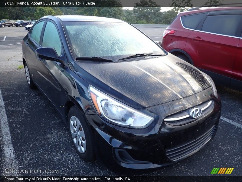 Ultra Black / Beige 2016 Hyundai Accent SE Sedan