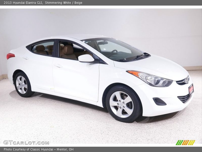 Shimmering White / Beige 2013 Hyundai Elantra GLS
