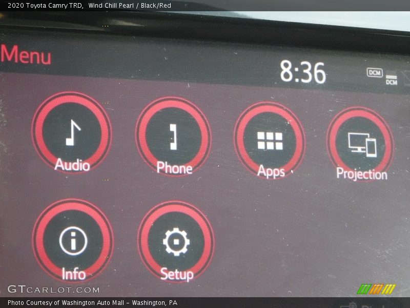 Wind Chill Pearl / Black/Red 2020 Toyota Camry TRD