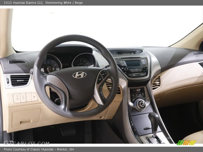 Shimmering White / Beige 2013 Hyundai Elantra GLS