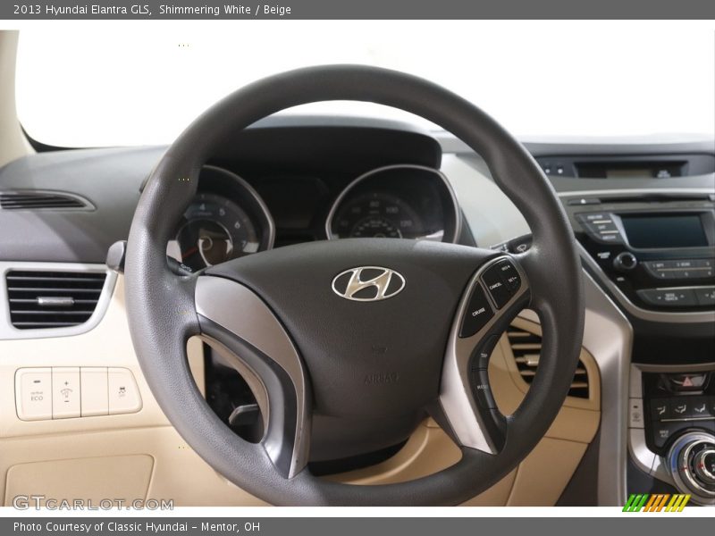 Shimmering White / Beige 2013 Hyundai Elantra GLS