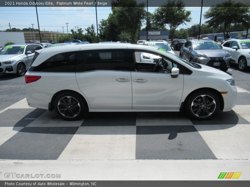 Platinum White Pearl / Beige 2021 Honda Odyssey Elite