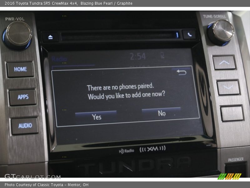 Blazing Blue Pearl / Graphite 2016 Toyota Tundra SR5 CrewMax 4x4