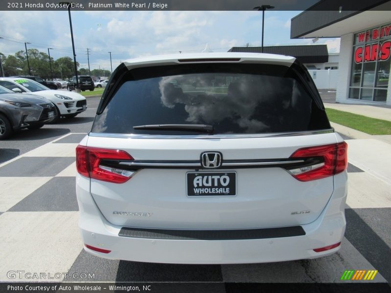 Platinum White Pearl / Beige 2021 Honda Odyssey Elite