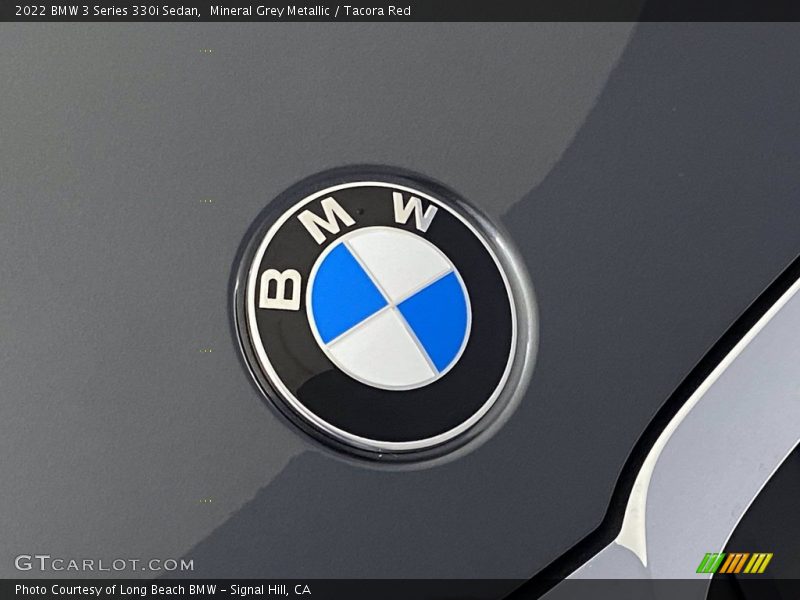 Mineral Grey Metallic / Tacora Red 2022 BMW 3 Series 330i Sedan