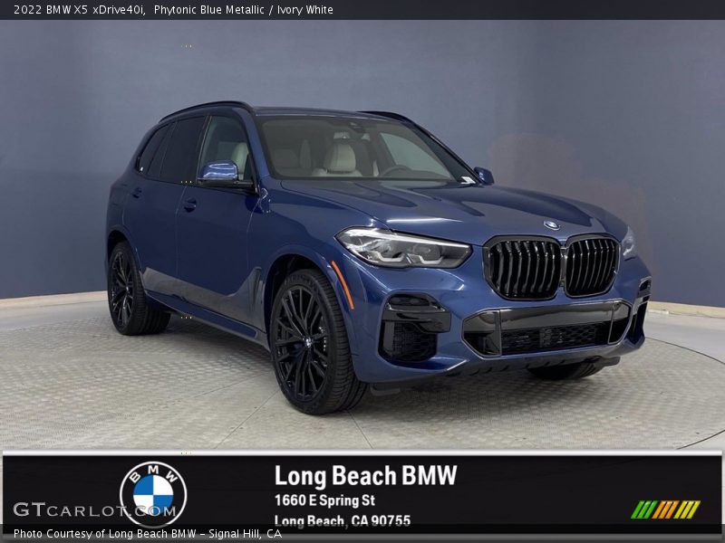 Phytonic Blue Metallic / Ivory White 2022 BMW X5 xDrive40i