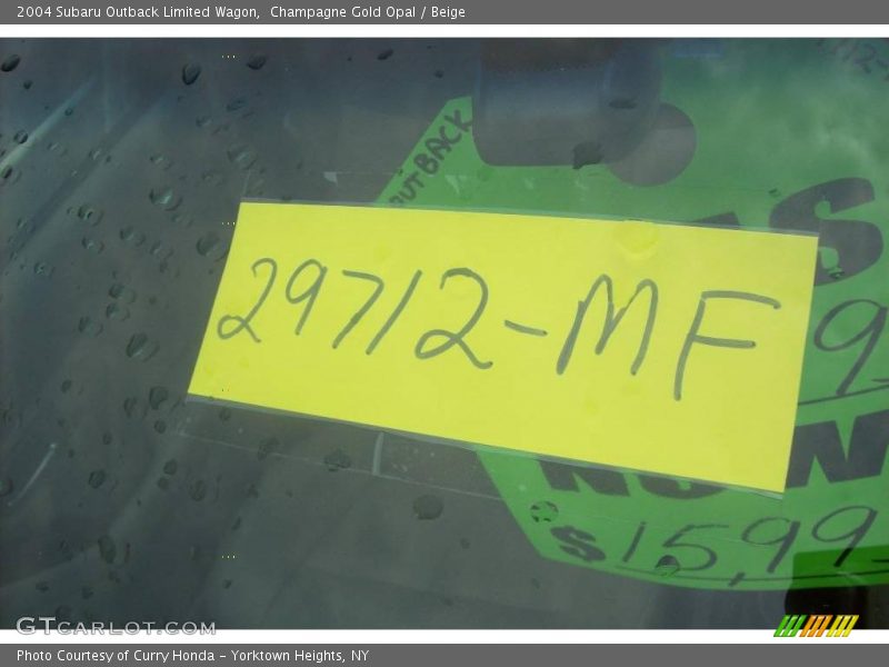 Champagne Gold Opal / Beige 2004 Subaru Outback Limited Wagon