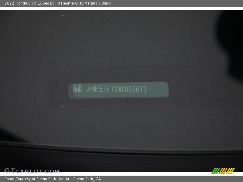 Meteorite Gray Metallic / Black 2022 Honda Civic EX Sedan