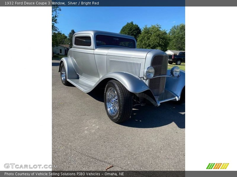 Silver / Bright Red 1932 Ford Deuce Coupe 3 Window