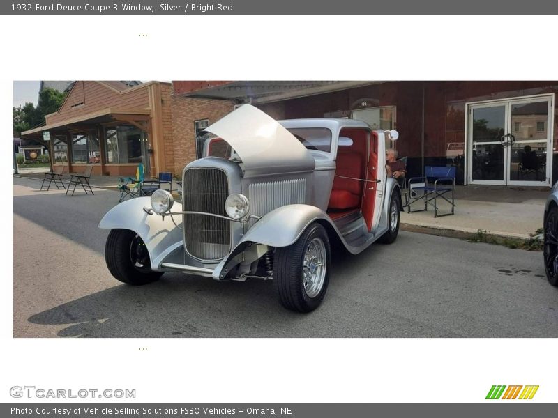 Silver / Bright Red 1932 Ford Deuce Coupe 3 Window