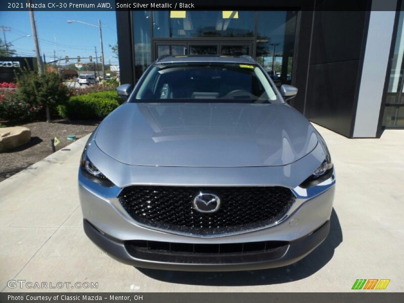 Sonic Silver Metallic / Black 2021 Mazda CX-30 Premium AWD
