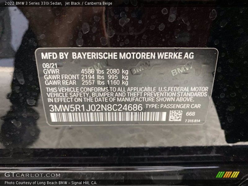 Jet Black / Canberra Beige 2022 BMW 3 Series 330i Sedan