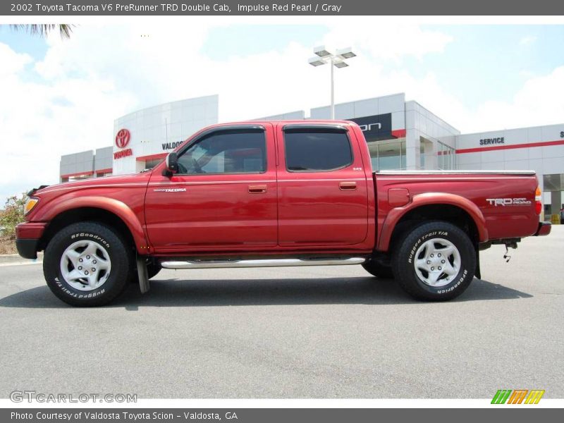 Impulse Red Pearl / Gray 2002 Toyota Tacoma V6 PreRunner TRD Double Cab