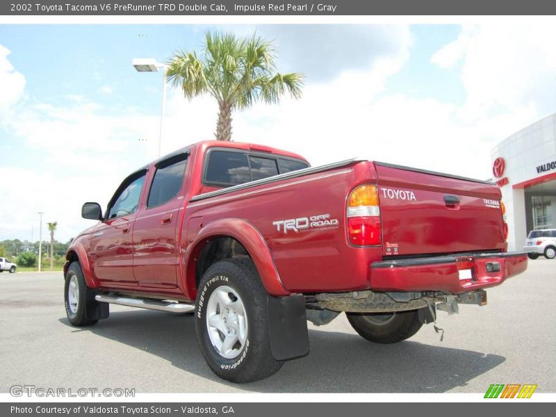 Impulse Red Pearl / Gray 2002 Toyota Tacoma V6 PreRunner TRD Double Cab