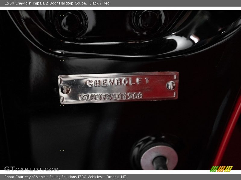 Black / Red 1960 Chevrolet Impala 2 Door Hardtop Coupe