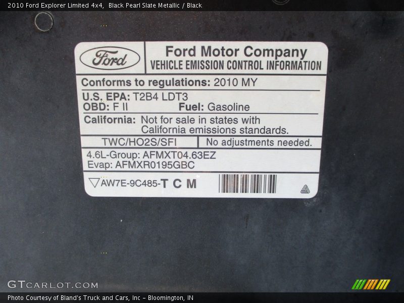 Black Pearl Slate Metallic / Black 2010 Ford Explorer Limited 4x4