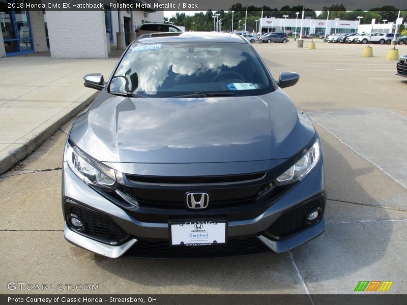 Polished Metal Metallic / Black 2018 Honda Civic EX Hatchback