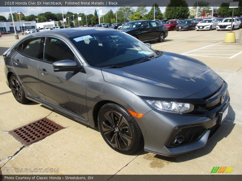 Polished Metal Metallic / Black 2018 Honda Civic EX Hatchback