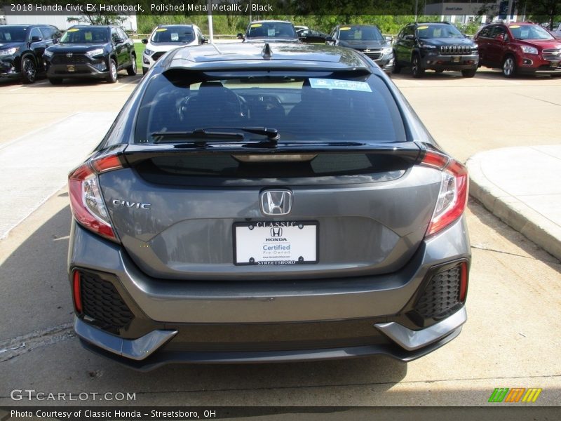 Polished Metal Metallic / Black 2018 Honda Civic EX Hatchback