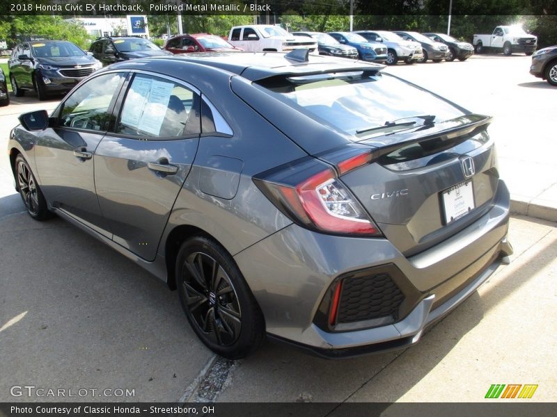 Polished Metal Metallic / Black 2018 Honda Civic EX Hatchback