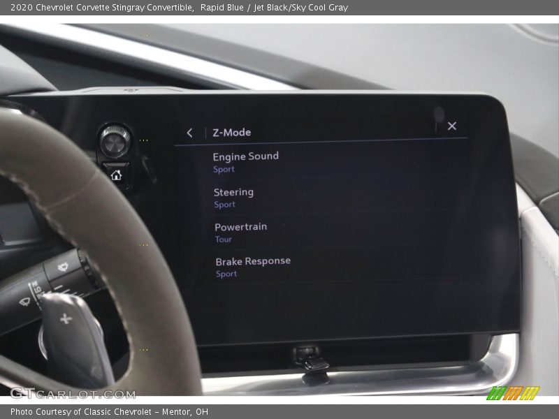 Controls of 2020 Corvette Stingray Convertible
