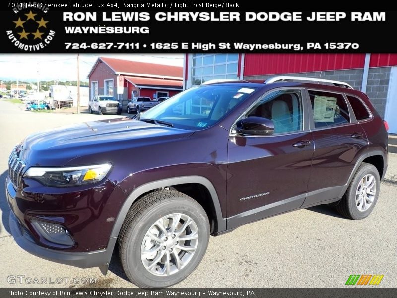 Sangria Metallic / Light Frost Beige/Black 2021 Jeep Cherokee Latitude Lux 4x4