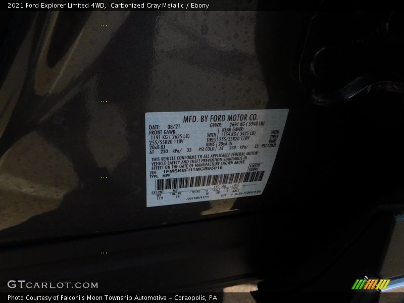 Carbonized Gray Metallic / Ebony 2021 Ford Explorer Limited 4WD