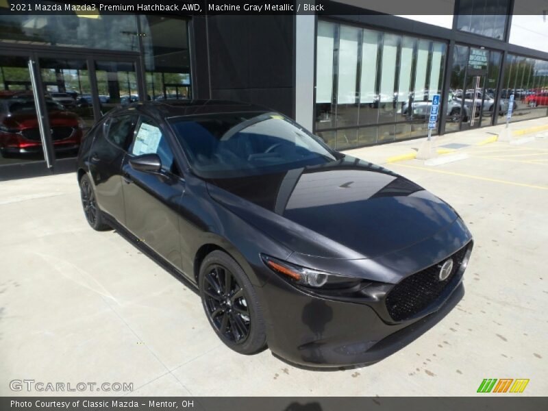 Machine Gray Metallic / Black 2021 Mazda Mazda3 Premium Hatchback AWD