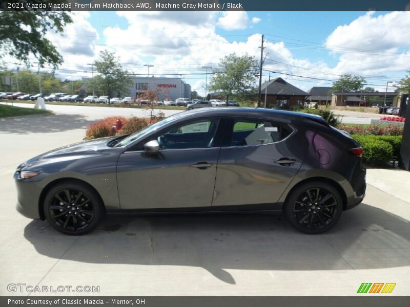 Machine Gray Metallic / Black 2021 Mazda Mazda3 Premium Hatchback AWD