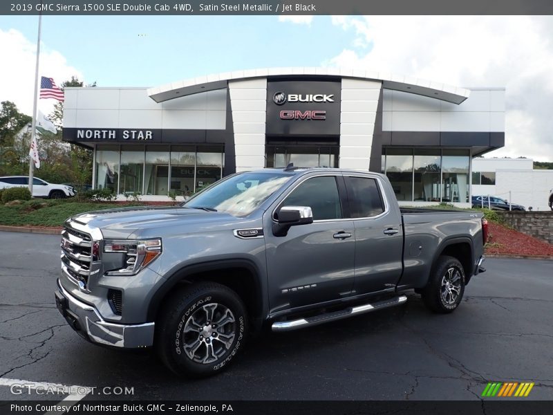 Satin Steel Metallic / Jet Black 2019 GMC Sierra 1500 SLE Double Cab 4WD